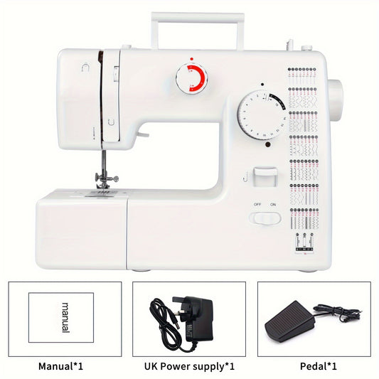 59 Stitches Multifunctional Portable Electric Sewing Machine, Multiple Sewing Patterns with Foot Pedal