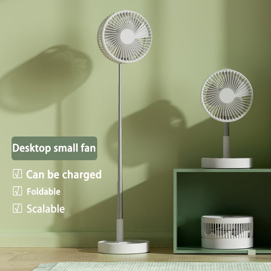 Title: Foldable Desk Fan with Adjustable Speeds - USB Rechargeable Battery - Indoor & Outdoor Use - Button Control