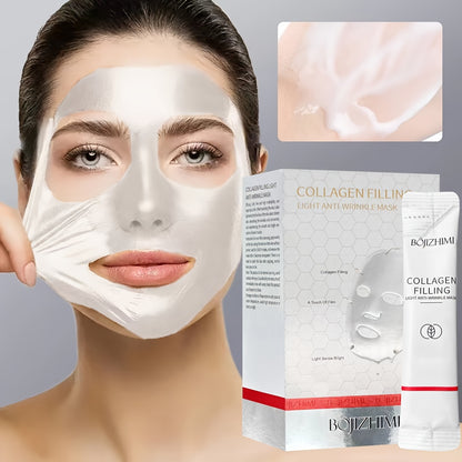 Revitalizing Bojizhimi Collagen Filling Mask - Deep Hydration & Visible Wrinkle Reduction, Gentle & Non-Irritating, Suitable for All Skin Types, Including Sensitive Skin, Cruelty-Free & Fragrance-Free