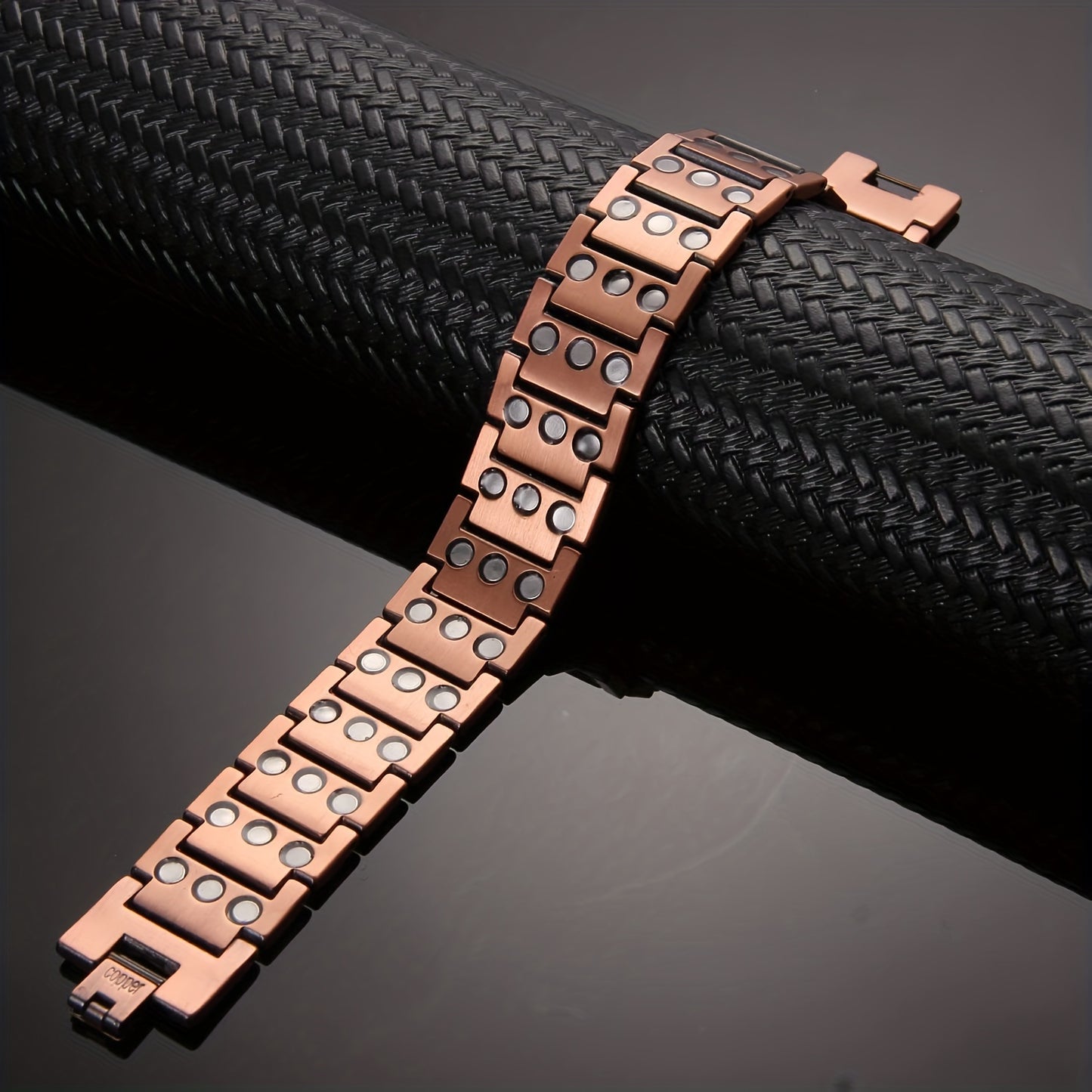 1pc 99.99% Pure Copper Men's Magnetic Bracelet with 3X Ultra Strength 3500 Gauss Magnets, Unique Wristband Brazaletes and Adjustment Tool