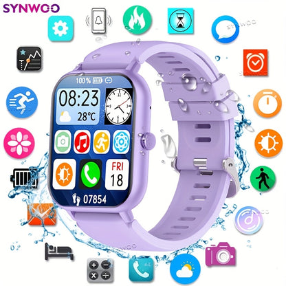 Pretty Smartwatch (Receive And Dial), 2024 Latest 4.7cm Full Touch Screen Smart Bracelet Band, Exercise Data, Call/Sms/Voice Assistant/100+Sport Modes Young Wrist Watch Clock for Men And Women Gifts