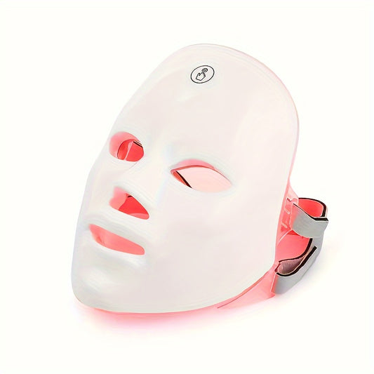 7-Color Rechargeable LED Facial Mask - Fragrance-Free, USB Powered Skin Care Tool for All Skin Types