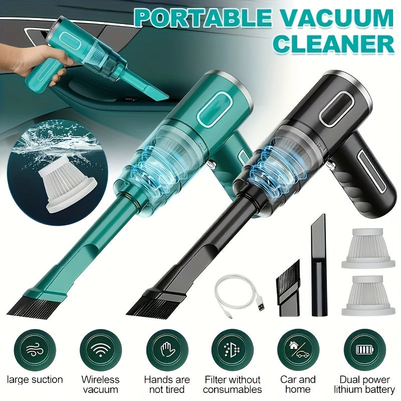 SuperPower Wireless Handheld Vacuum Cleaner - Portable & USB Rechargeable, Effortlessly Cleans Car & Home Dust, Super Suction for Ultimate Convenience - Perfect for Automobile and Household Use