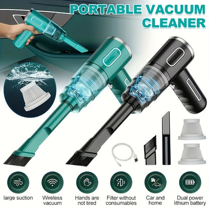 SuperPower Wireless Handheld Vacuum Cleaner - Portable & USB Rechargeable, Effortlessly Cleans Car & Home Dust, Super Suction for Ultimate Convenience - Perfect for Automobile and Household Use