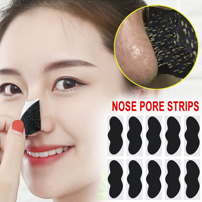 30pcs Bamboo Charcoal Blackhead Remover Strips - Pore Cleansing Nose Paste for All Skin Types - Alcohol-Free Deep Cleansing Spot Dots - Strong Adhesive Acne Care Stickers