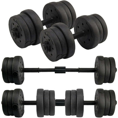 20kg Dumbbells Set Adjustable Dumbbells Free Weights Body Building Set Fitness Weight Lifting Training with Gloves for Home Gym Black