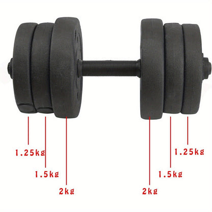 20kg Dumbbells Set Adjustable Dumbbells Free Weights Body Building Set Fitness Weight Lifting Training with Gloves for Home Gym Black