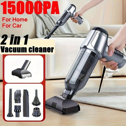 1pc, Ultra-Powerful 2-in-1 Cordless Handheld Vacuum Cleaner - High Suction Power, Lightweight, Portable, and Rechargeable with Lithium Battery - Includes Dusting Brush Attachment, Floor Brush, and Cleaning Tools for Car and Home Use