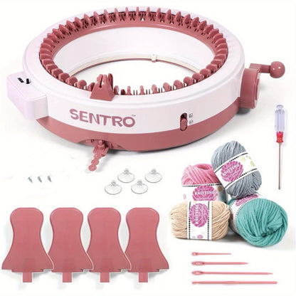 48 Pin Rotating Hand DIY Knitting Machine Sentro - Circular Crochet Knitting Loom for Adults and Kids Addi