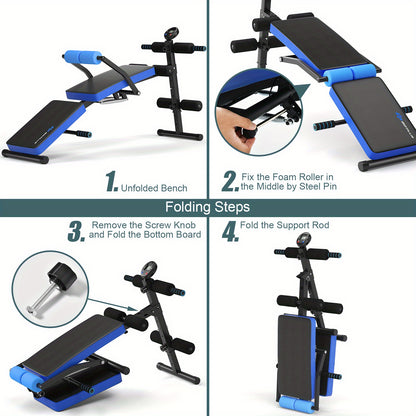 ERGOMASTER Adjustable Weight Bench Foldable Utility Weight Bench for Full Body Workout