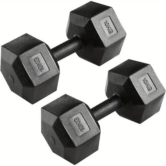 2x 5kg Hexagon Dumbbells Set Arm Hand Weight Dumbbell Lifting Exercise Non Slip Hex Strength Training Equipment for Strength Training Home Workout Aerobic