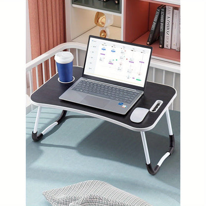 Laptop Table 60 x 40 x 28cm Lap Standing Desk for Bed and Sofa Breakfast Bed Tray Laptop Lap Desk Folding CoffeeTray Notebook Stand Reading Holder (Black Brushed)