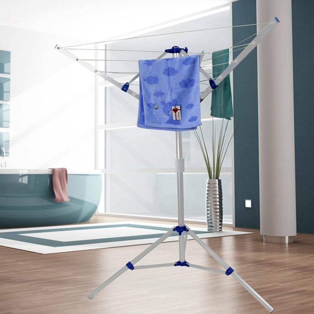 Rotary Washing Line 4 Arms 16m Portable Washing Line With 4 Stable Legs Portable Rotary Washing Line Clothes Airer Cloth Rotary Airer Washing Line Rotary for Outdoor Gardfen Camping