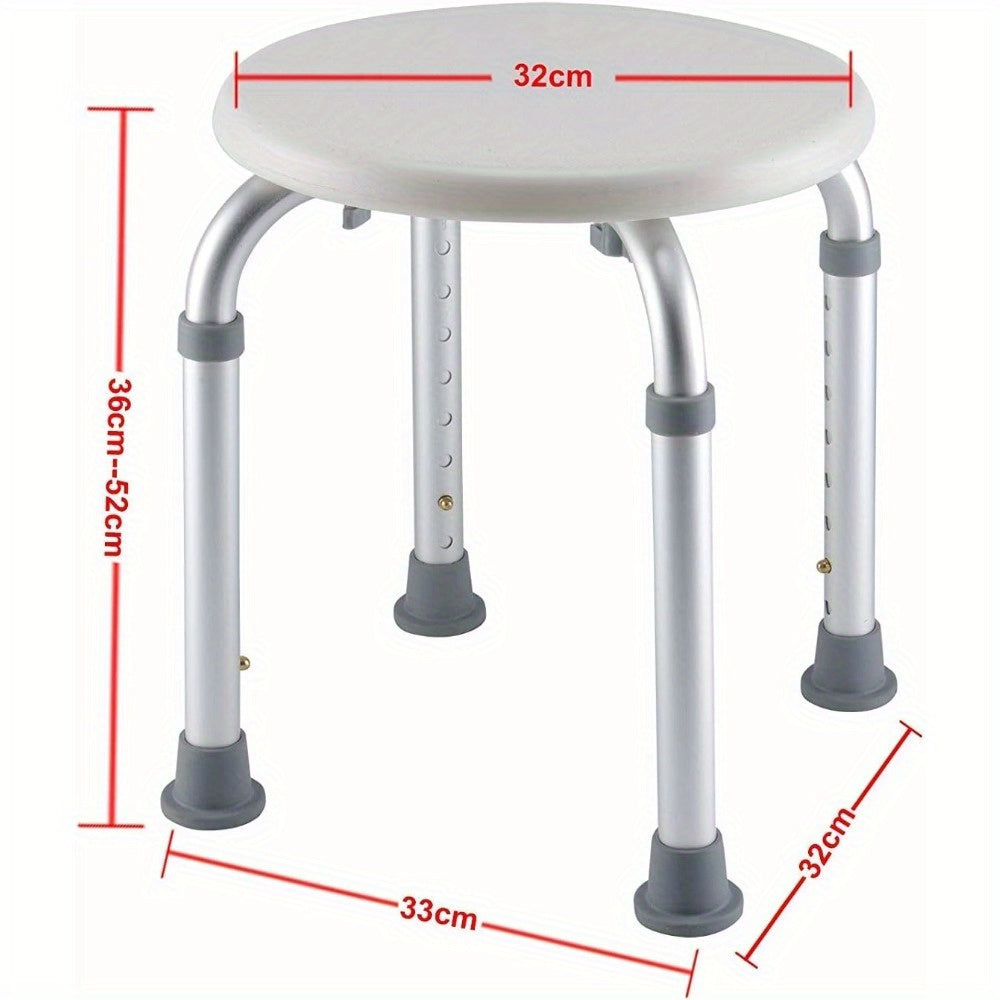 Shower Stool Adjustable Shower Chair Height Disability Bathroom Seat Multi Purpose Round Bath Bench Healthcare Aid Shower Chair for Elderly Pregnant Women