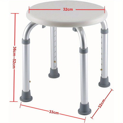 Shower Stool Adjustable Shower Chair Height Disability Bathroom Seat Multi Purpose Round Bath Bench Healthcare Aid Shower Chair