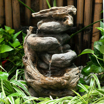 Realistic Rock Indoor Outdoor Cascading Water Fountain Garden Statue Ornaments Courtyard Lawn Decor Water Feature