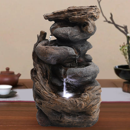 Realistic Rock Indoor Outdoor Cascading Water Fountain Garden Statue Ornaments Courtyard Lawn Decor Water Feature