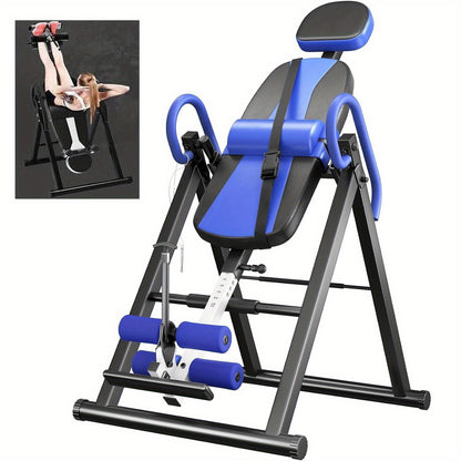 Gravity Heavy-Duty Inversion Table with Headrest and Adjustable Protective Belt: Back Stretcher Machine for Pain Relief and Therapy