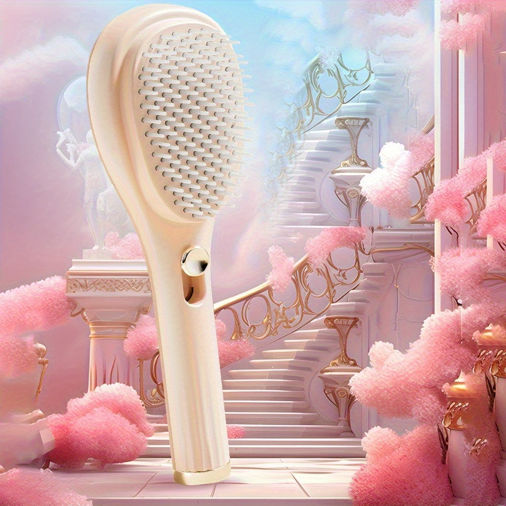 1pc Telescopic Rubber Bristle Hair Brush for Normal Hair, Scalp Massage Comb, Hair Detangling, Anti-static, Hair Care Tool