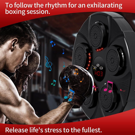 Music Boxing Machine with Gloves, Smart Boxing Pad Wall Mounted, Home Smart Boxing, Focus Agility Training Digital musical Boxing Machine