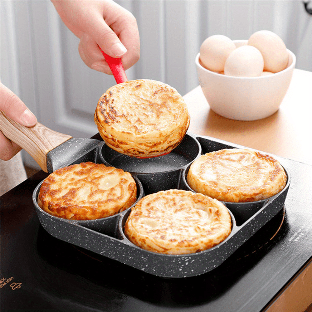 1PCS Multi Functional Egg and Ham Frying Pan 4-hole Hamburger Egg Frying Pan Household Frying Pan Kitchen Tools