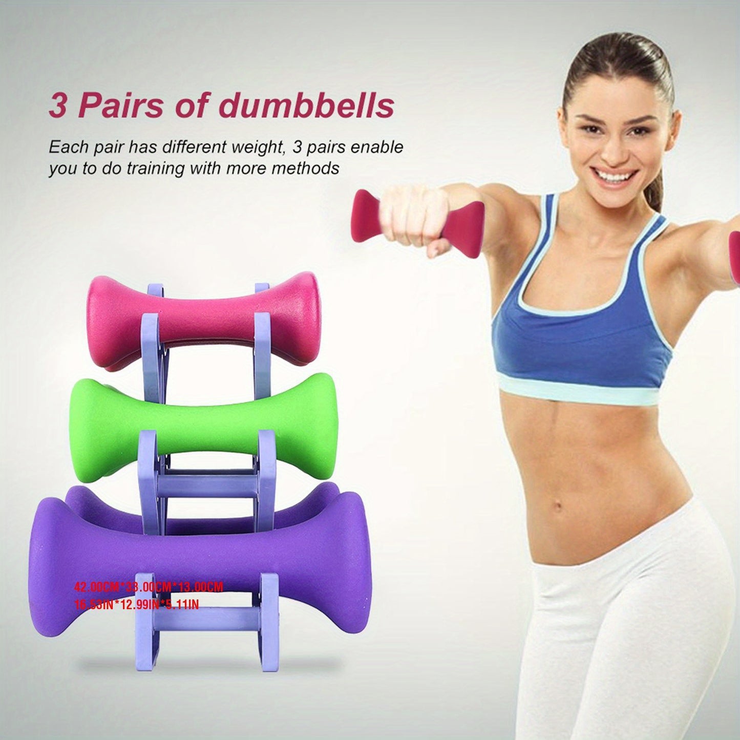 Keenso Neoprene Dumbbells Weights 3 Pairs Home Gym Fitness Aerobic Exercise Iron Hand Set 6 Pcs