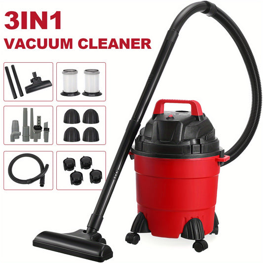 1 Set home wet and dry vertical vacuuming tools, large suction cleaning seam, cleaning set (plastic bucket 15L + nine sets + double filter)