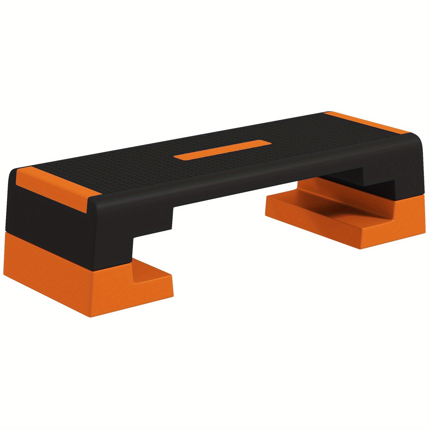 SPORTNOW Aerobic Step Platform, Exercise Stepper for Home Workout,, 15/20/25cm Height Adjustable, Non-Slip - Orange