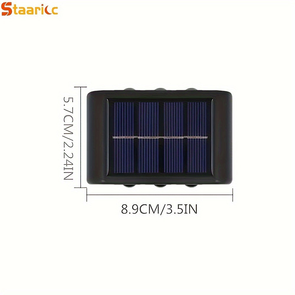 Staaricc 6/4/2pcs Solar Wall Light, Outdoor 6 LED Deck Lights, Wall Light, For Courtyard, Street, Fence, Garage, Garden Perfect Decoration Eid Al-Adha Mubarak