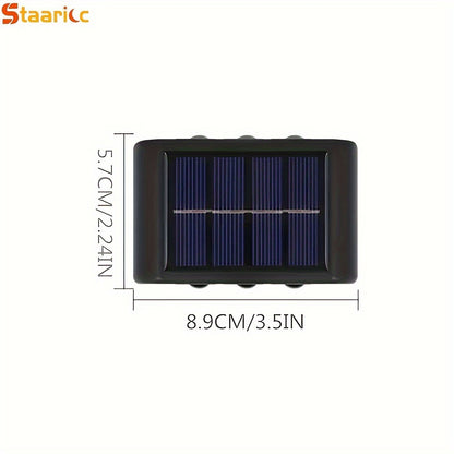 Staaricc 6/4/2pcs Solar Wall Light, Outdoor 6 LED Deck Lights, Wall Light, For Courtyard, Street, Fence, Garage, Garden Perfect Decoration Eid Al-Adha Mubarak