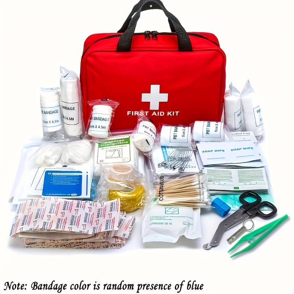 27pcs/173pcs Multi-purpose Small/Large First Aid Kit: Portable Bag For Outdoor Hunting, Hiking, Camping And More - Including Emergency Supplies! Included Accessories