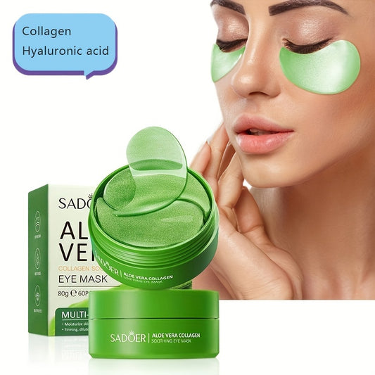 60pcs/box Aloe Vera Collagen Eye Mask, Moisturizing And Firming Eye Skin, Improves Eye Wrinkles