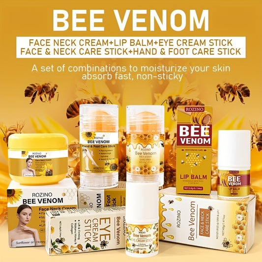 Bee Venom Skincare Collection - Hydrating, Brightening, and Soothing for All Skin Types with Natural Plant Extracts, Salicylic Acid, and Honey - Formaldehyde-Free, Gentle, and Non-Irritating