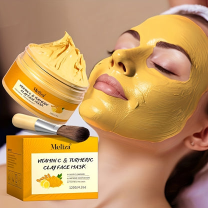 120g Vitamin C Exfoliating Mask - Deep Cleansing, Pore Minimizing, Turmeric Infused Face Mask for Smoother Skin - Natural, Gentle, and Effective Smear Mask