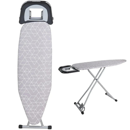 Folding Ironing Board with Iron Rest Adjustable Height Non Slip Feet Strong Frame, Lightweight Collapsible Large Iron Board with Cotton Cover, Easy to Fold Suitable for Small Spaces