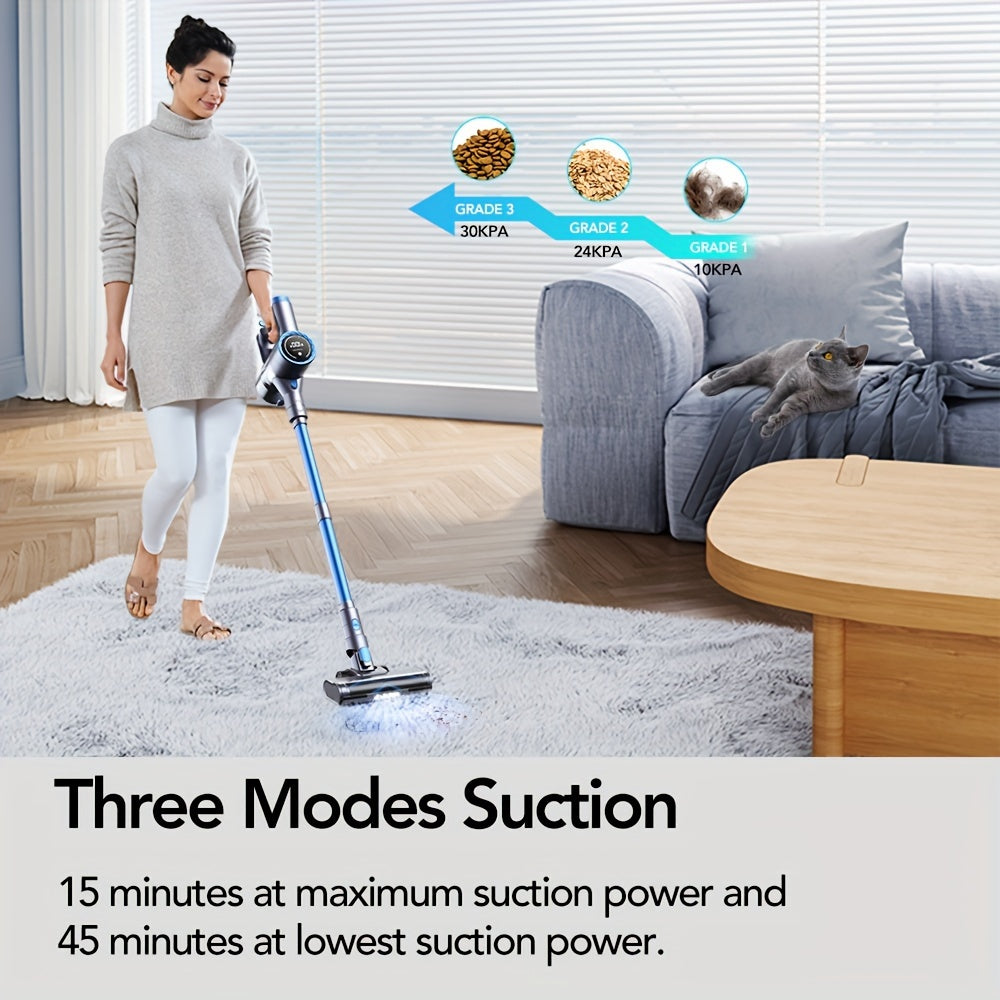 Greenote GSC60 Cordless Vacuum Cleaner, Powerful 480W/33KPA Vacuum Cleaner, 10-in-1 Accessory, Touch Screen, Anti-Tangle, 55 Minutes Run Time, Suitable For Hard Floors, Carpets And Pet Hair