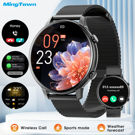 Mingtawn 3.53 cm Women'S Smartwatch, New Smartwatch, Detachable Strap, Men'S Smartwatch, Wireless Calling (Answer/Hang Up), 100+ Sports Modes, Multi-Function Watch