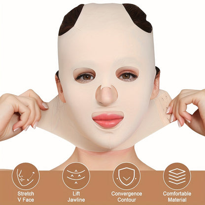 Facial Lifting Mask Full Coverage Lifting Face V Line Belt Reusable Double Chin Care V Face Bandage Beauty Ultra-thin And Comfortable For Summer