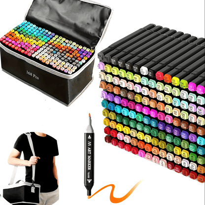 Markers 168 Colors Art Marker Set Double Tip Pens Markers For Wood, Rock Painting, Glass, DIY Crafts Making Art Supplies