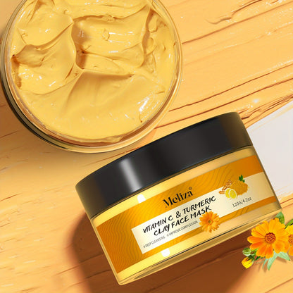 120g Vitamin C Exfoliating Mask - Deep Cleansing, Pore Minimizing, Turmeric Infused Face Mask for Smoother Skin - Natural, Gentle, and Effective Smear Mask