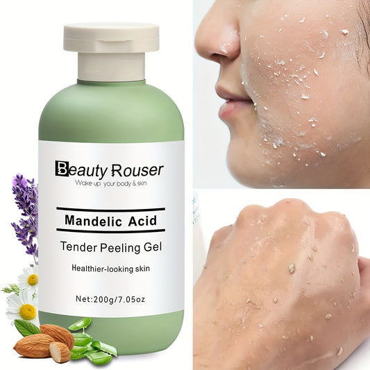 Beauty Rouser Mandelic Acid Exfoliating Gel, 200g - Deep Pore Cleansing with Aloe Vera, Rose & Lavender, Hydrating & Smoothing for All Skin Types