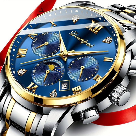 Stylish Men's Classic Automatic Mechanical Watch - Water Resistant Multi-Functional Luminous Timepiece with Date Display and Sweeping Second Hand - Perfect for Fashion-Conscious Individuals