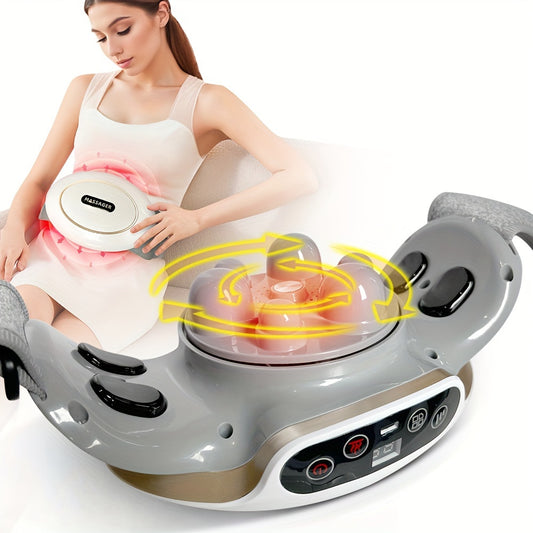 Multi-Functional Electric Abdominal Massager with Heat - 3 Kneading Modes, Portable, Slimming, Relaxing, and Soothing Therapy for Waist, Back, Neck, Legs, and Body - Home and Office Use