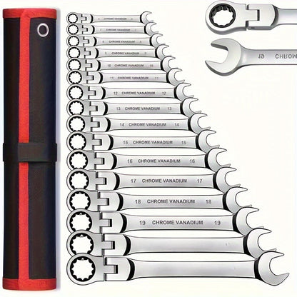 A Set of 12/1 Removable Head Dual-Use Ratchet Wrenches, Suitable for Car, Bicycle And Motorcycle, Sailboat Maintenance And Home Use