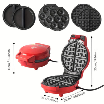 SUPERLEX 3-in-1 Waffle Maker Set, Electric Snack Maker With Changeable Plates For Belgian Waffle Donut Cake, Omelette, Grill For Snack, Food, Desserts, Waffles, Sandwiches, Family [Energy Class A+++]