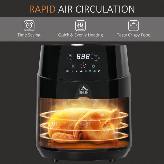 Air Fryer, 1500W 4.5L Air Fryer Oven with Digital Display, Rapid Air Circulation, Adjustable Temperature, Timer and Nonstick Basket for Oil Less or Low Fat Cooking