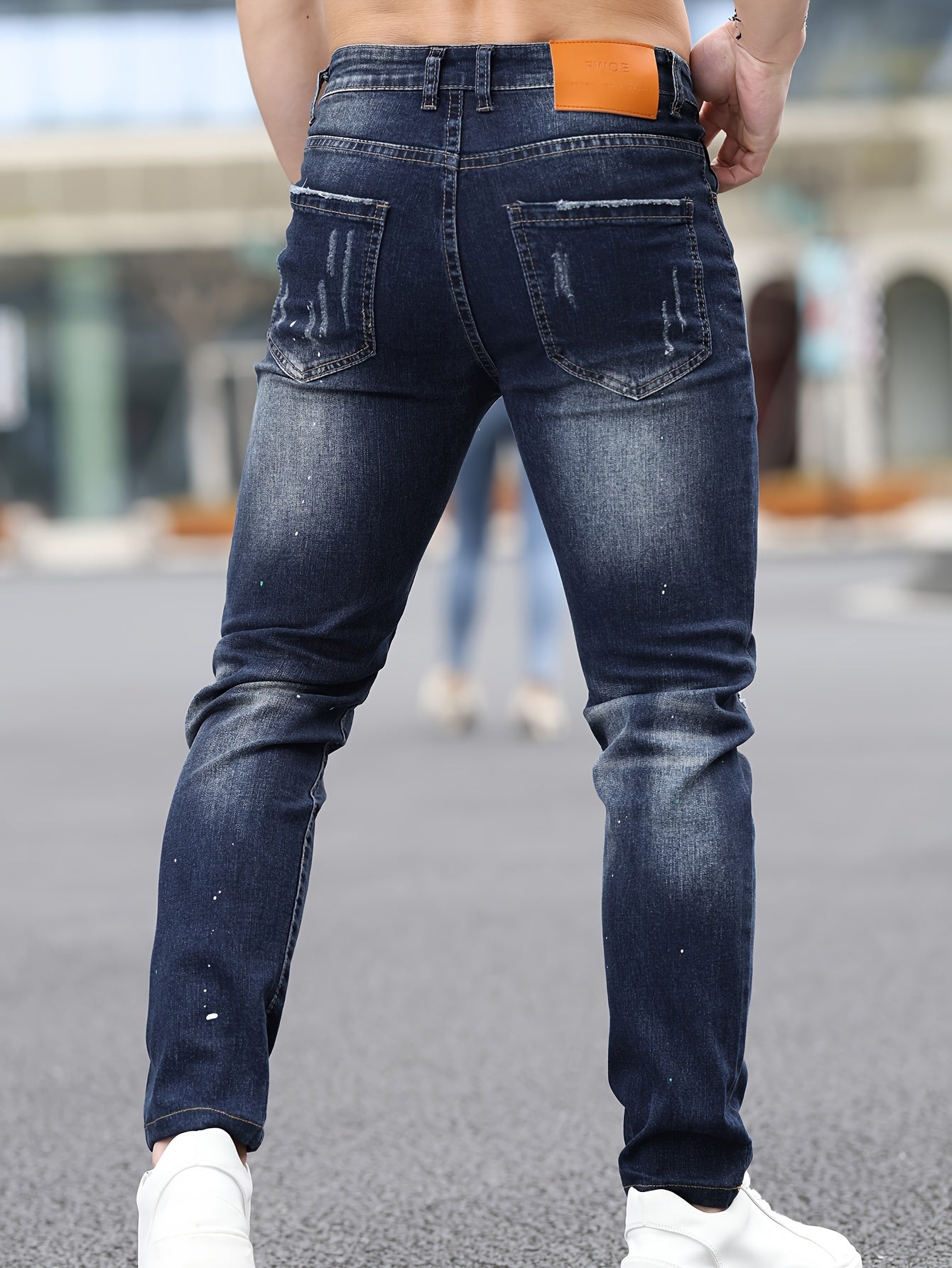 Slim Fit Ripped Jeans for Men - Street Style Straight Leg Denim Pants, Casual and Comfortable Trousers