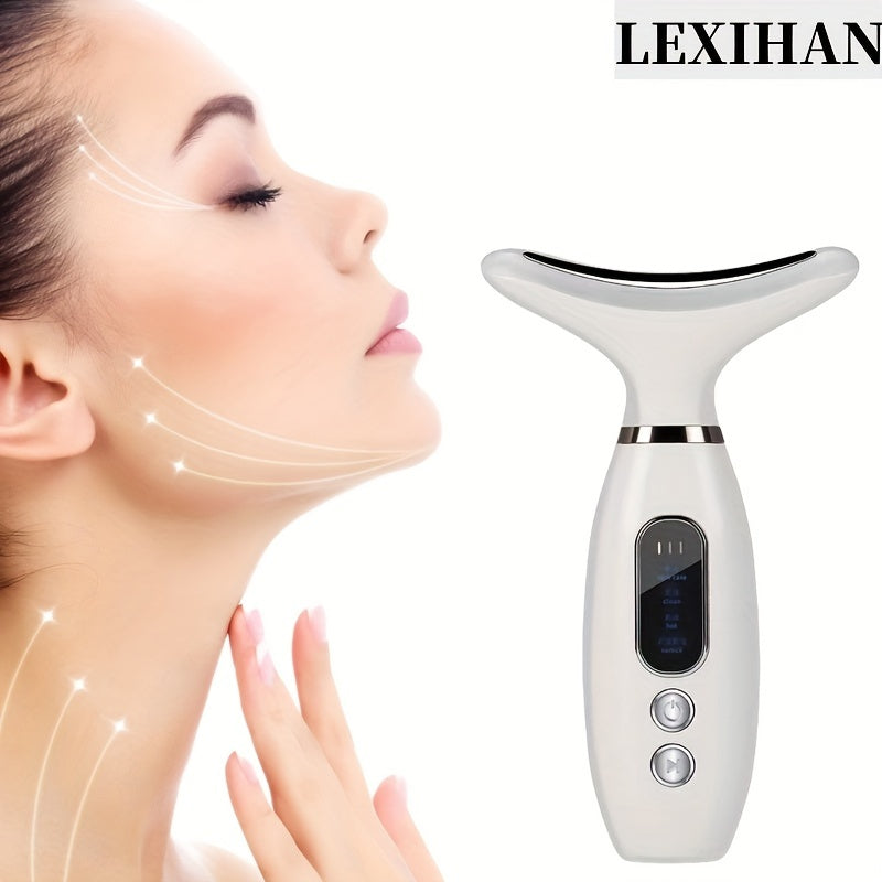 Neck And Facial Massager - Portable USB Rechargeable Beauty Device For Skin Care