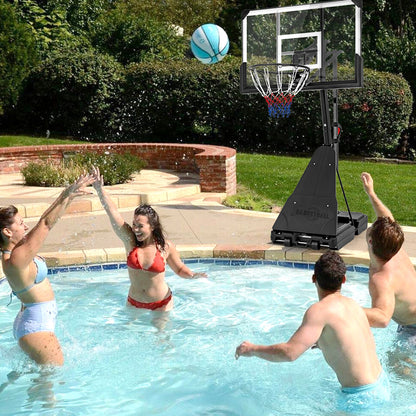 COSTWAY Portable Basketball Hoop, Height Adjustable Basketball Goal System Shatterproof Backboard, Basketball Rebounder, Outdoor