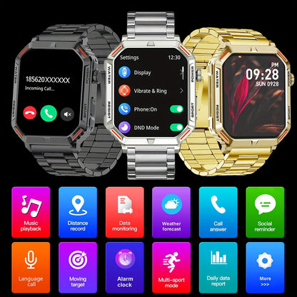 COIUSOR Sport Smart Watch 4.98 cm Men (Make, Receive Calls) for Android And Iphone Phones with 100+ Sports Modes, Customized Watch Faces, Calories, Steps, Distance, Sports Fitness Wireless Call Smart Watch